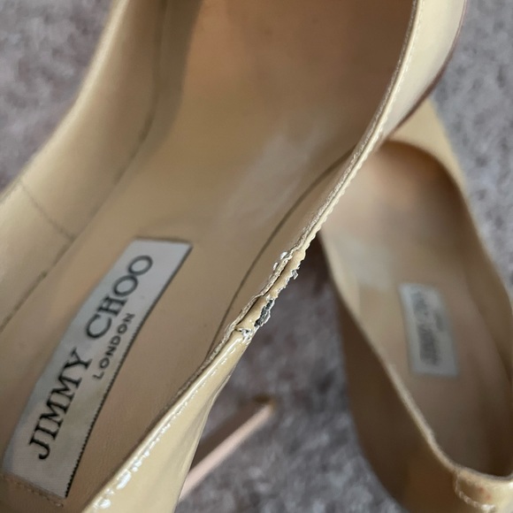 Jimmy Choo Pointed Toe Nude Patent Pumps Size 38 1/2 - Picture 9 of 10
